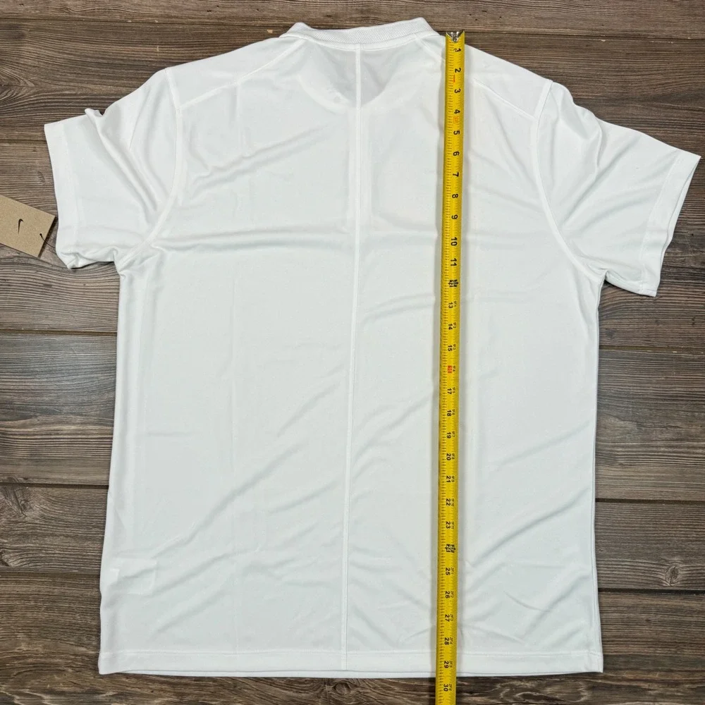 Nike Mens Large Golf Polo White Dri-FIT Blade Collar DH0838-100 New